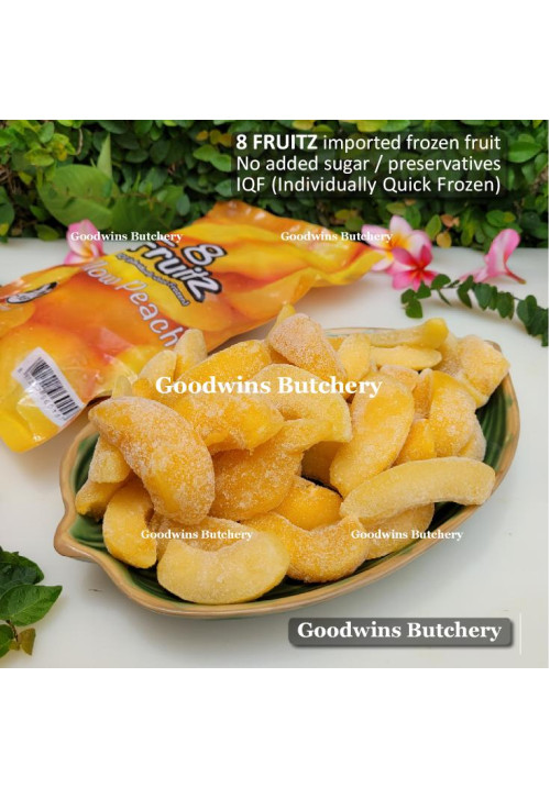 8Fruitz IQF frozen fruit PEACH YELLOW WEDGES 8 Fruitz 500g